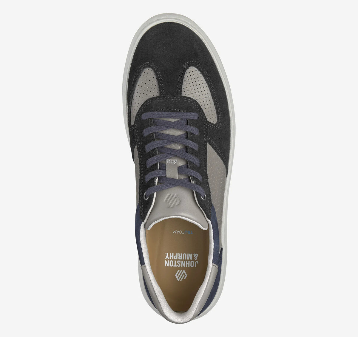 Black Suede/Gray Full-Grain Leather