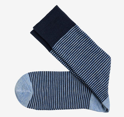 Blue Heathered Micro Stripe