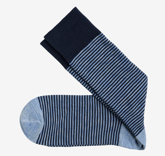 Blue Heathered Micro Stripe
