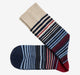 Navy/Burgundy Heathered Multi Stripe