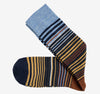 Navy/Rust Heathered Multi Stripe