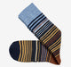Navy/Rust Heathered Multi Stripe