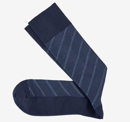 Blue Diagonal Stripe Pindot