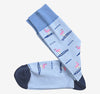 Light Blue Surfing Flamingos