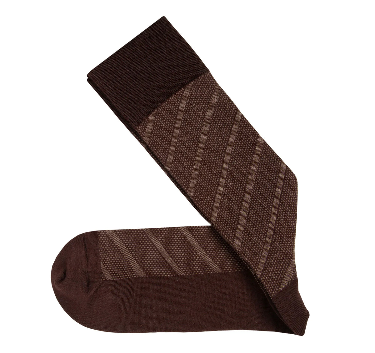 Brown/Tan Diagonal Stripe Pindot