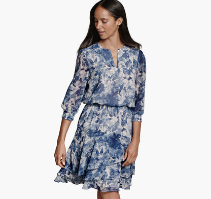 Blue Watercolor Floral