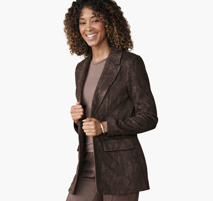 Brown Floral Jacquard