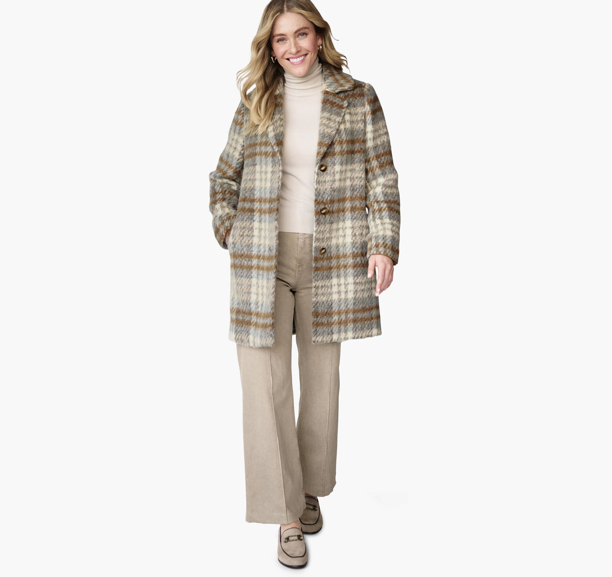 Light Blue/Camel Plaid