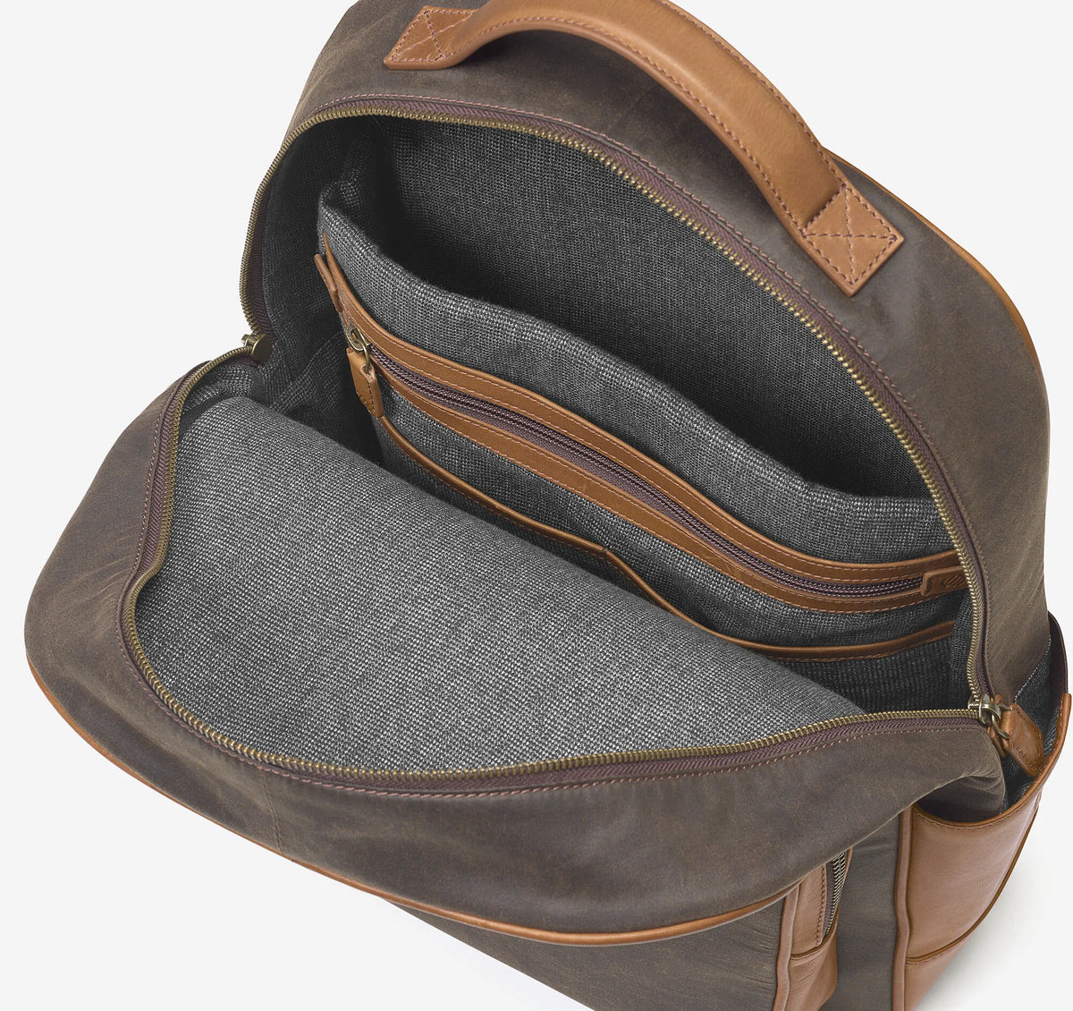 Brown Antique Cotton/Tan Full Grain