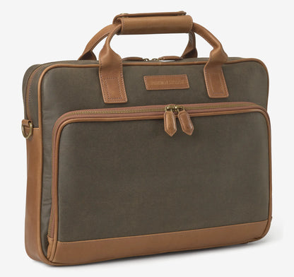 Brown Antique Cotton/ Tan Full Grain