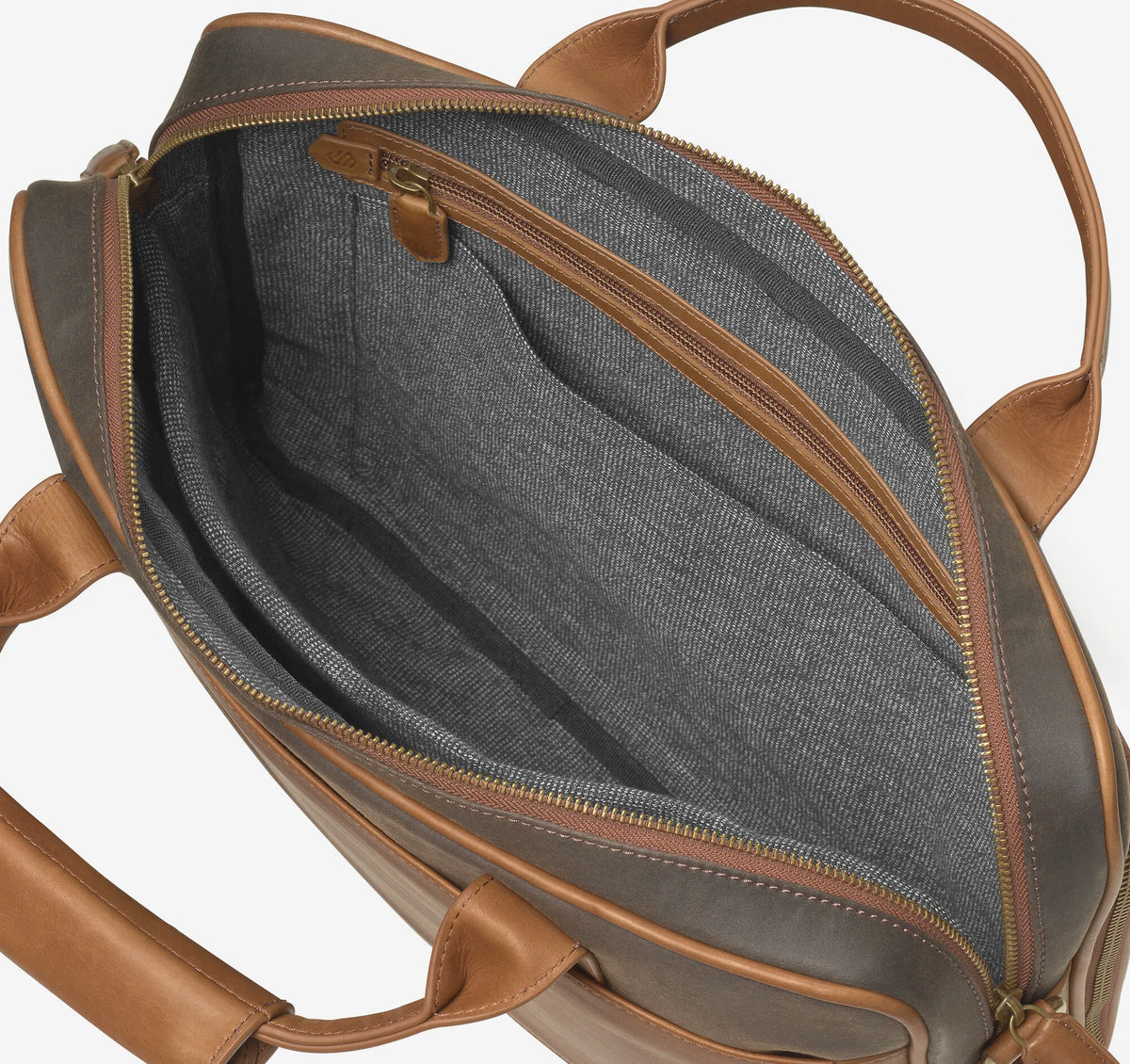 Brown Antique Cotton/ Tan Full Grain