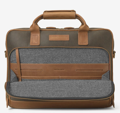Brown Antique Cotton/ Tan Full Grain