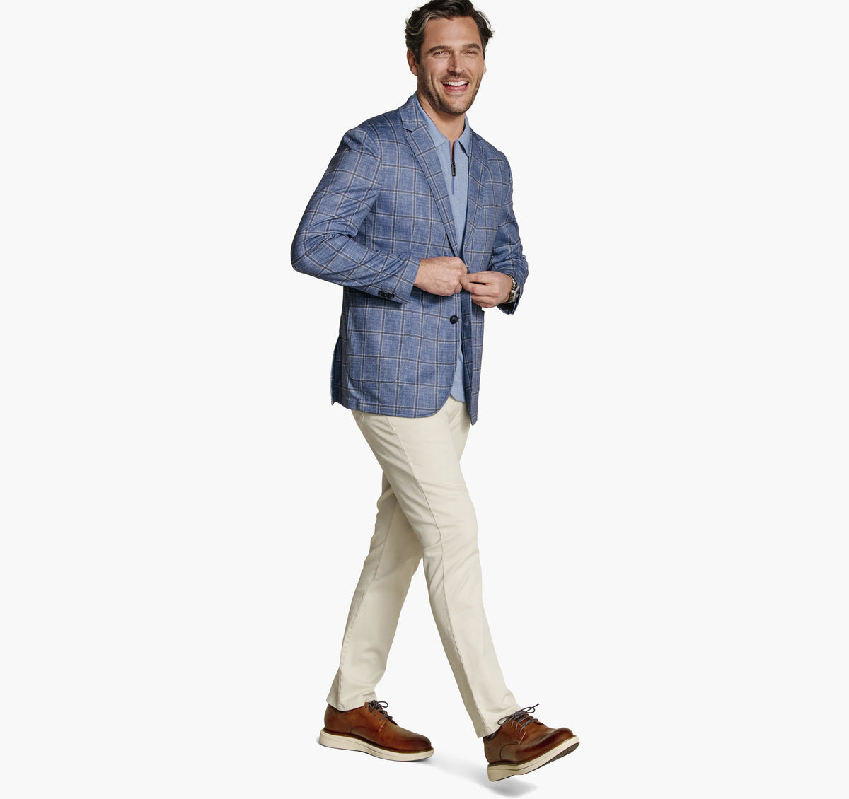 Blue/Tan Shadow Plaid