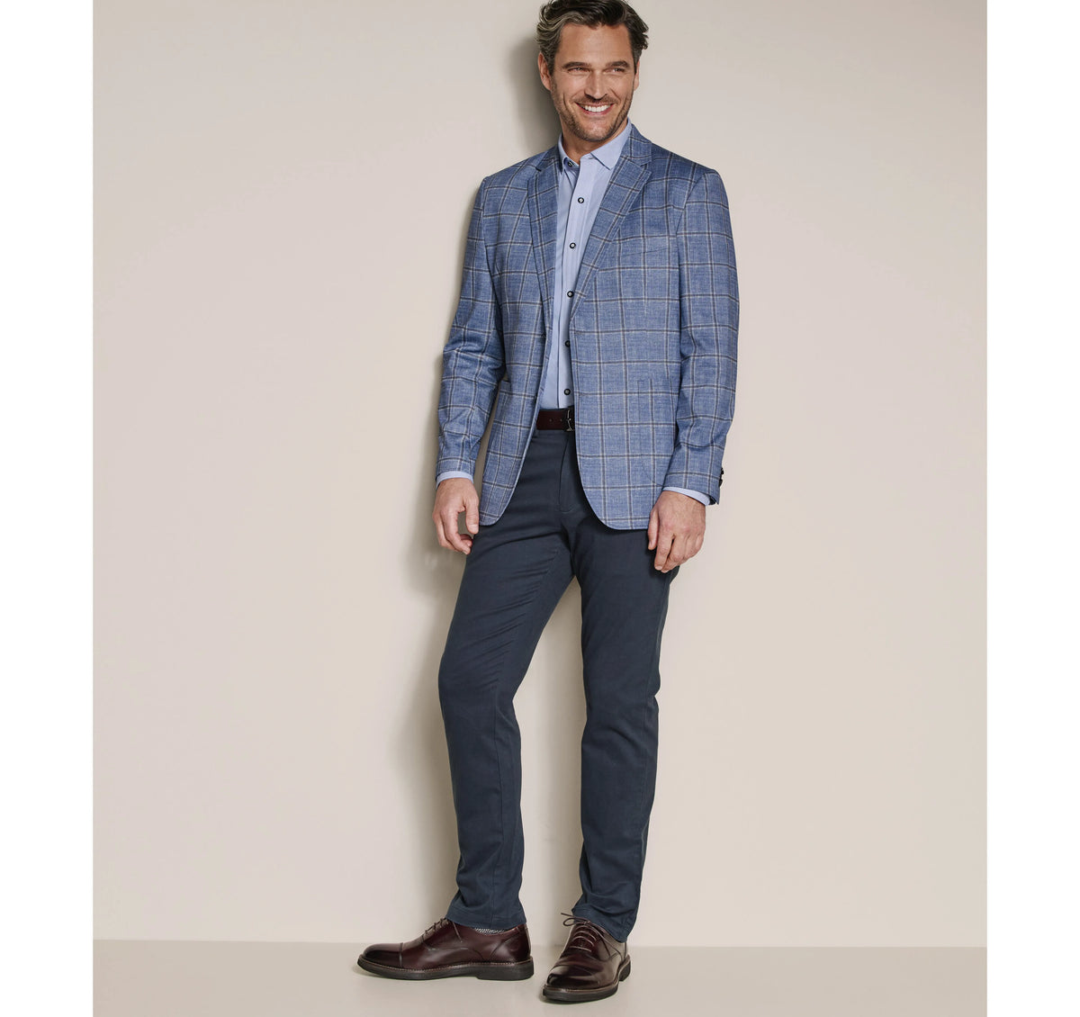 Blue/Tan Shadow Plaid