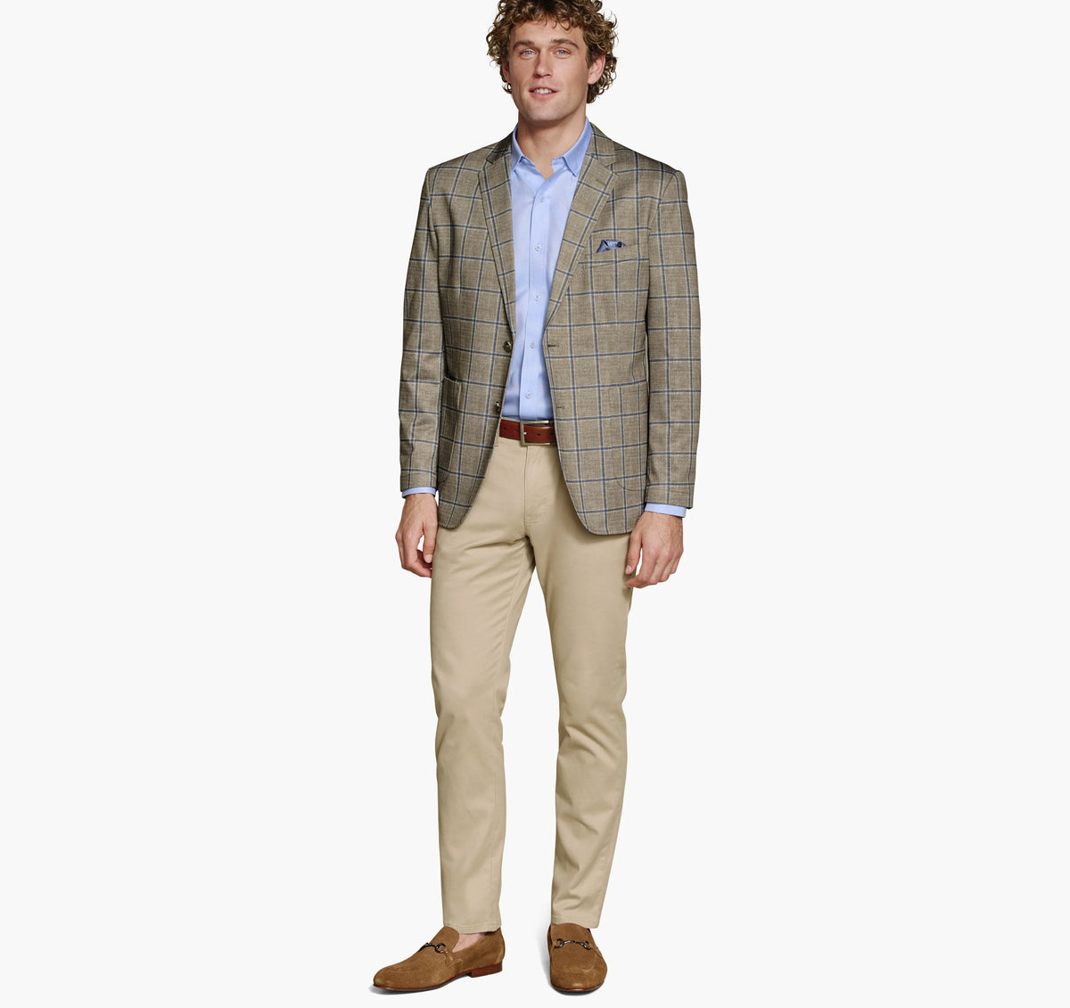 Tan/Blue Shadow Plaid