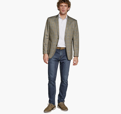 Tan/Blue Shadow Plaid