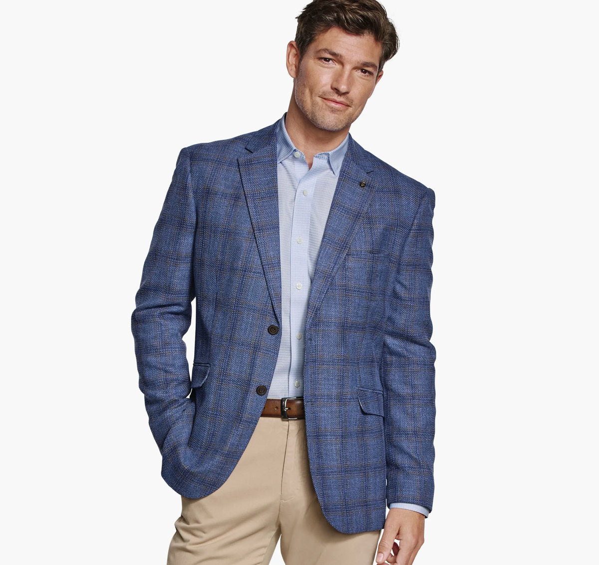 Navy Textured Plaid