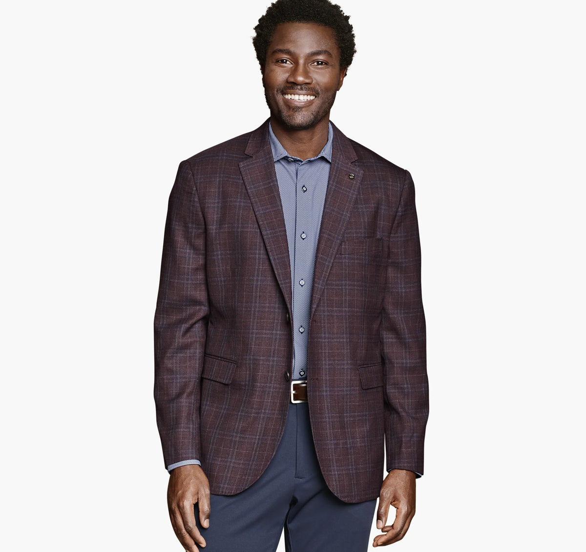Burgundy Windowpane Plaid