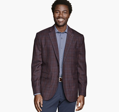 Burgundy Windowpane Plaid