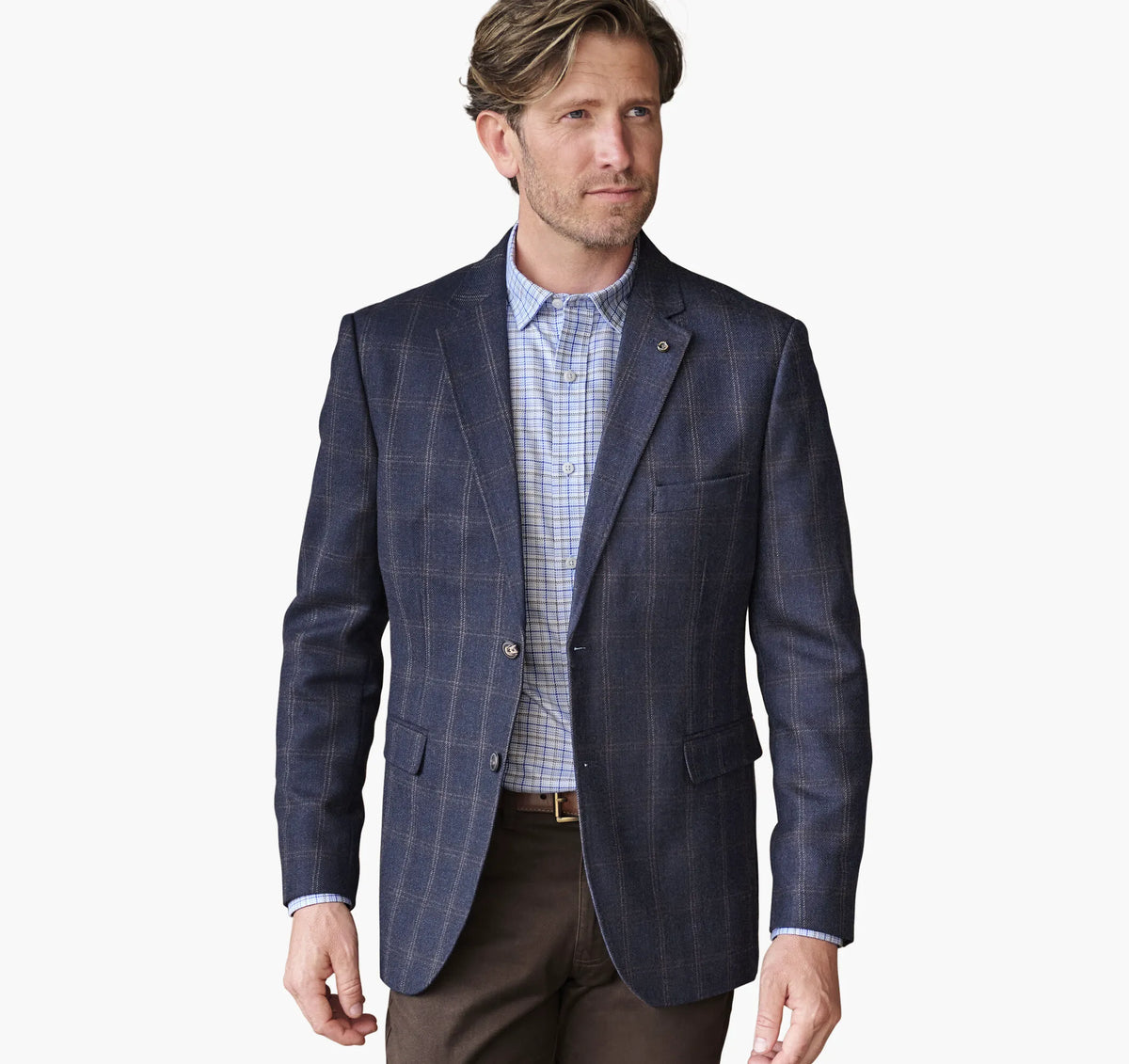 Navy Brown Plaid