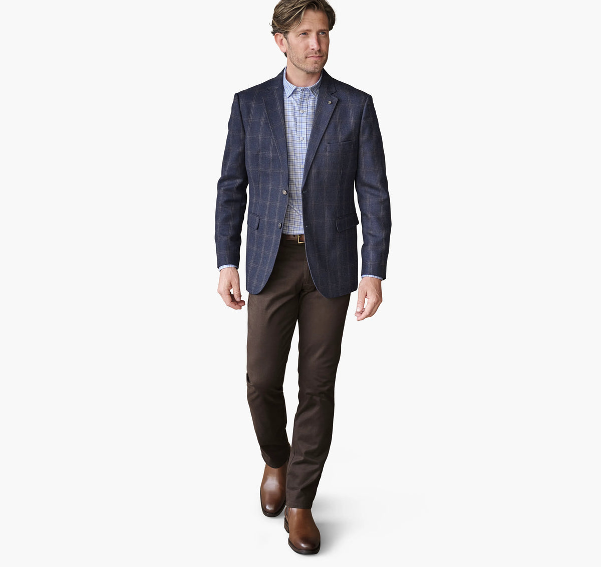 Navy Brown Plaid