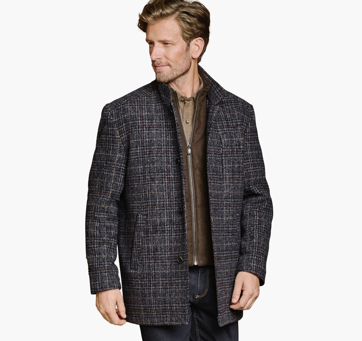 Navy/Brown Plaid