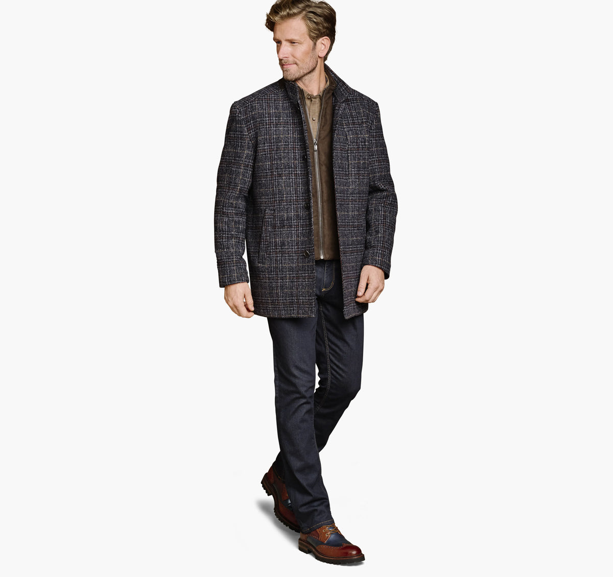 Navy/Brown Plaid