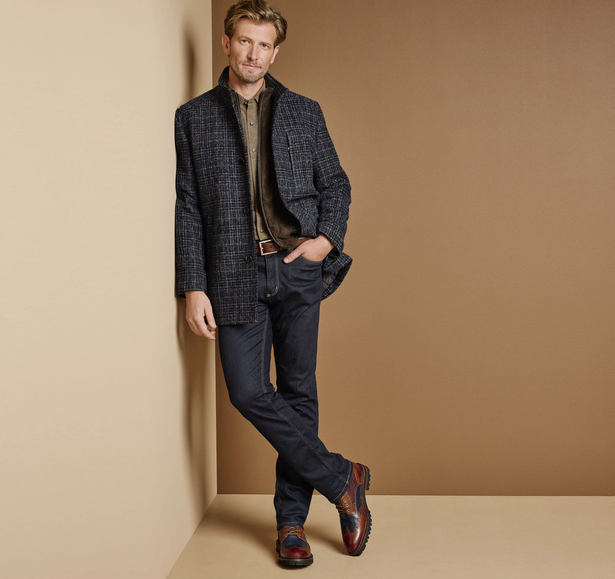 Navy/Brown Plaid