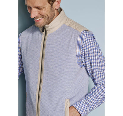Taupe/Light Blue Micro Houndstooth