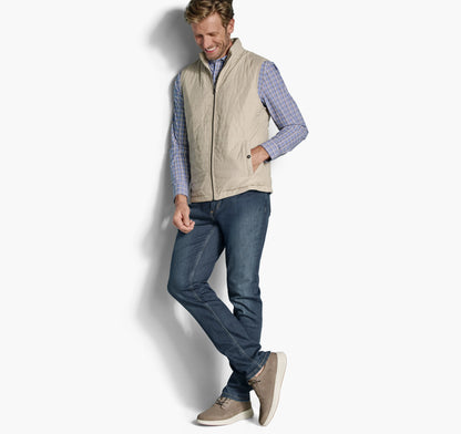 Taupe/Light Blue Micro Houndstooth