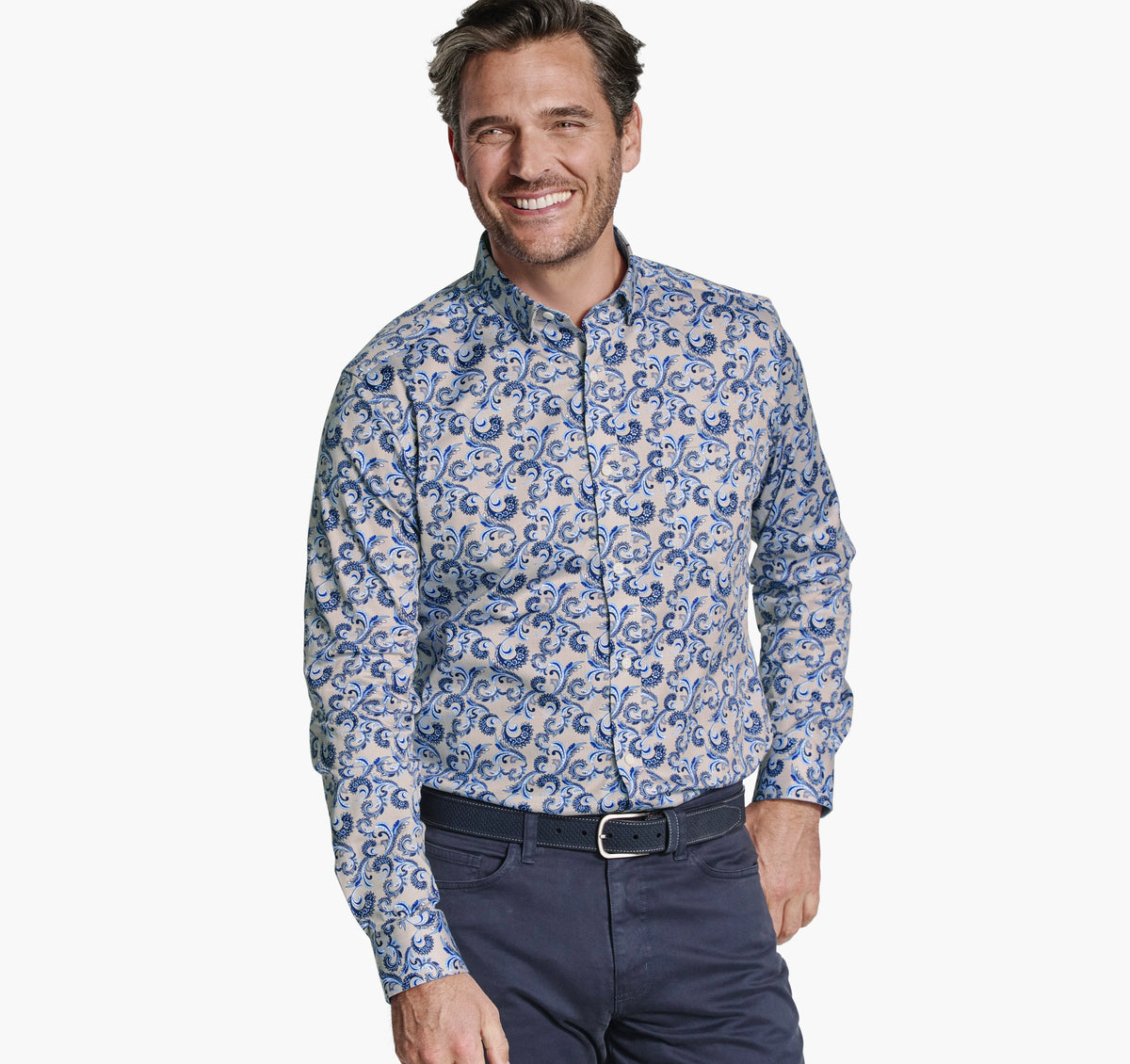 Tan Checkered Paisley