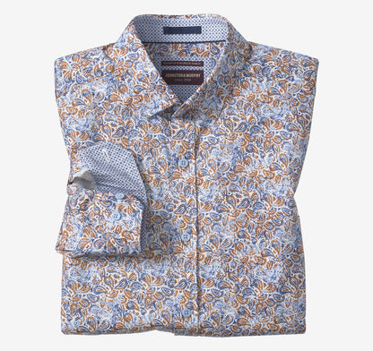 Orange/Navy Paisley
