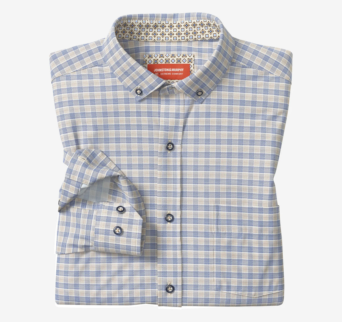 Tan/Navy Two-Tone Gingham