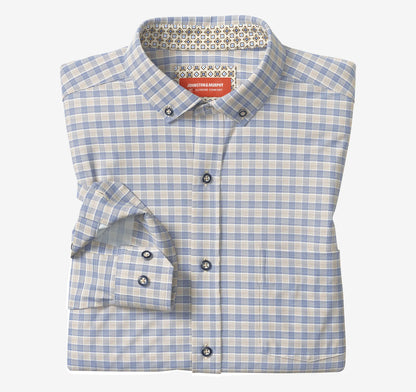 Tan/Navy Two-Tone Gingham