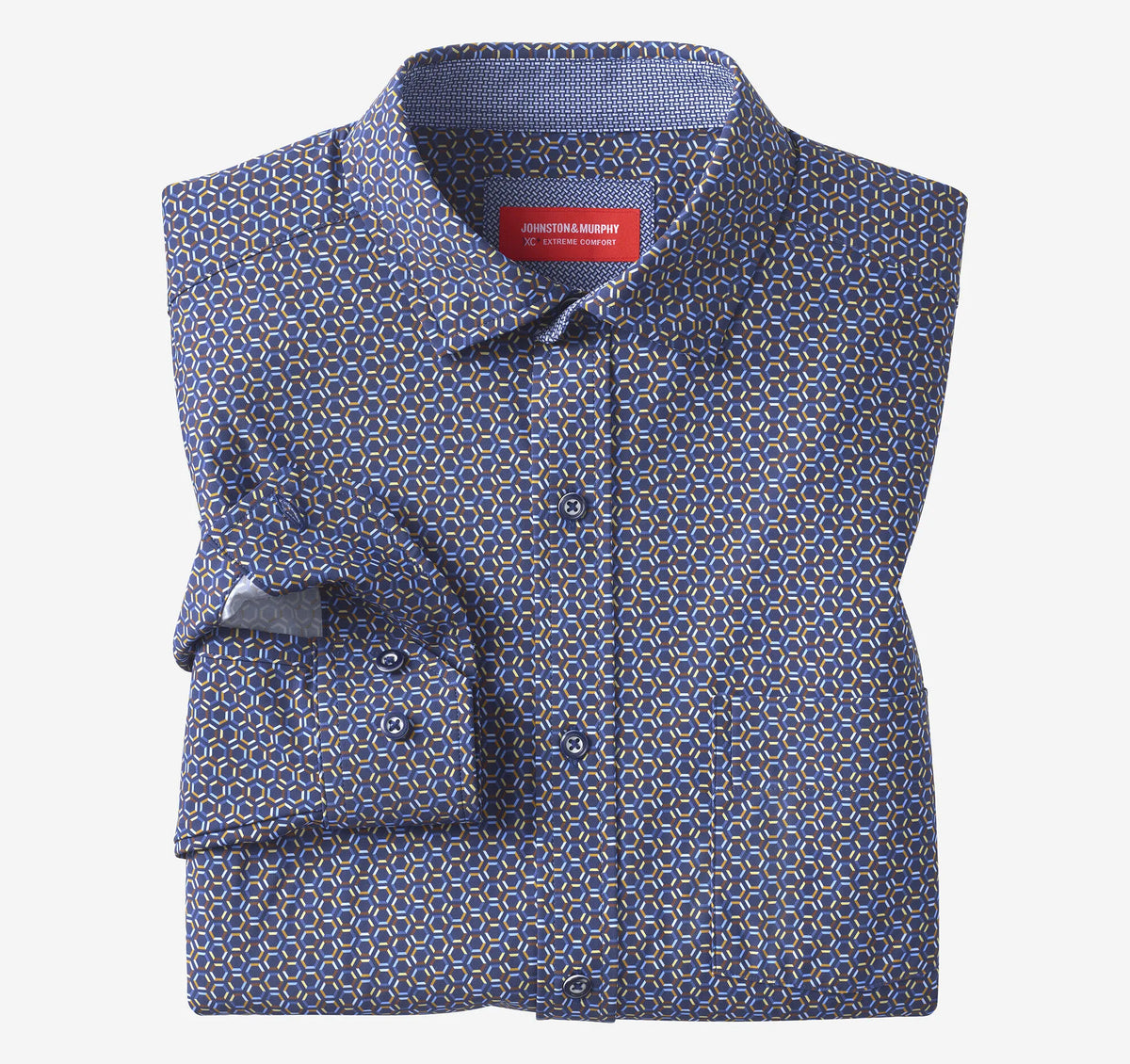 Navy Multi Hexagon Outline