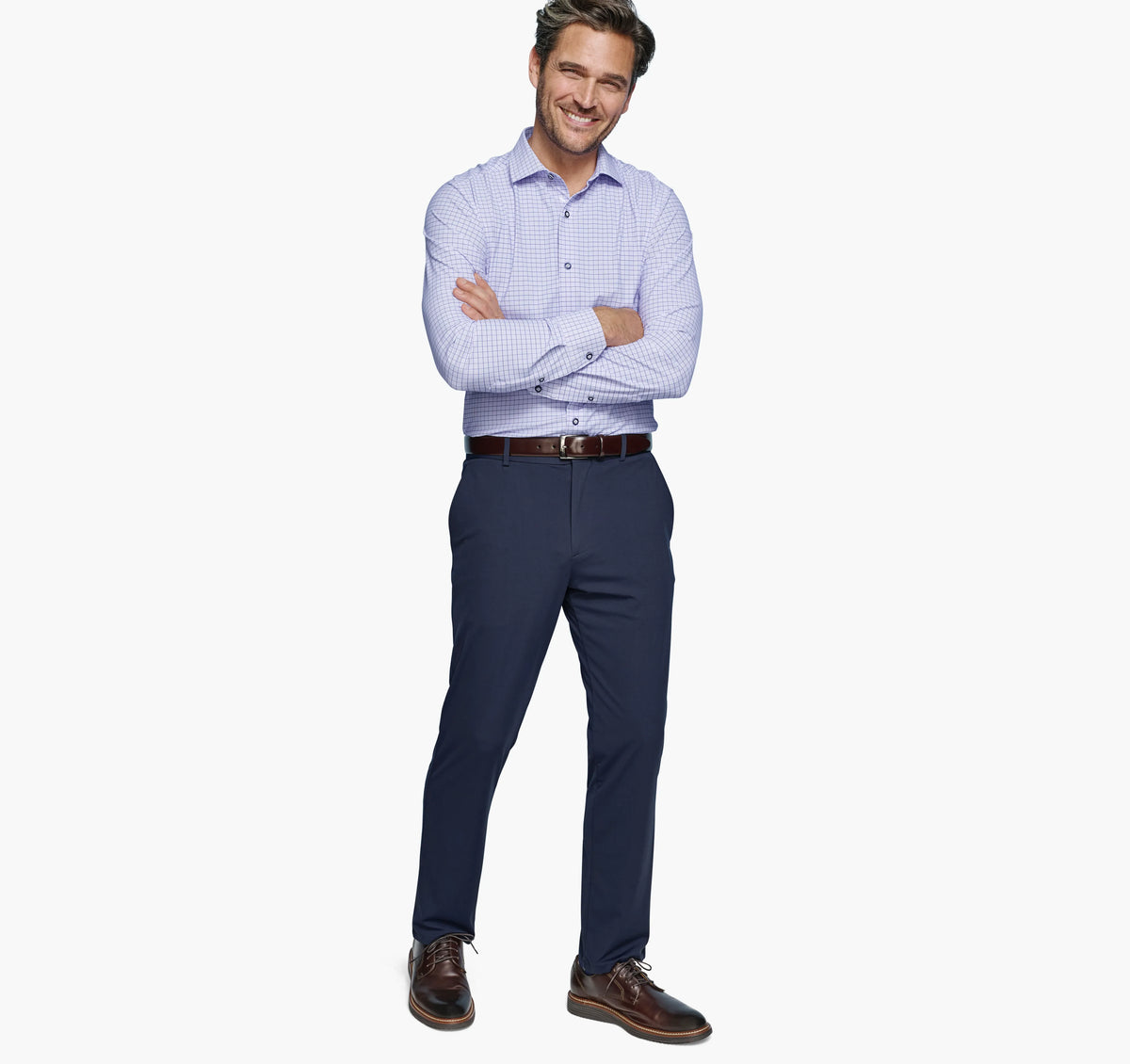 Purple/Navy Dotted Windowpane