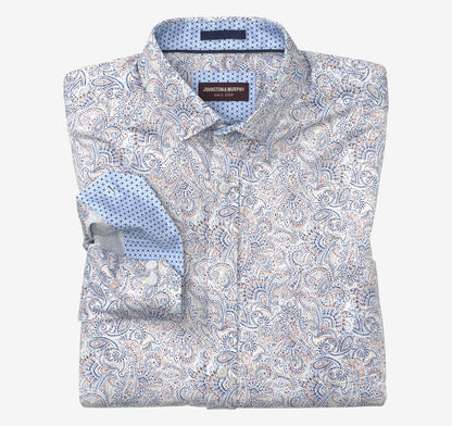 White Dotted Paisley