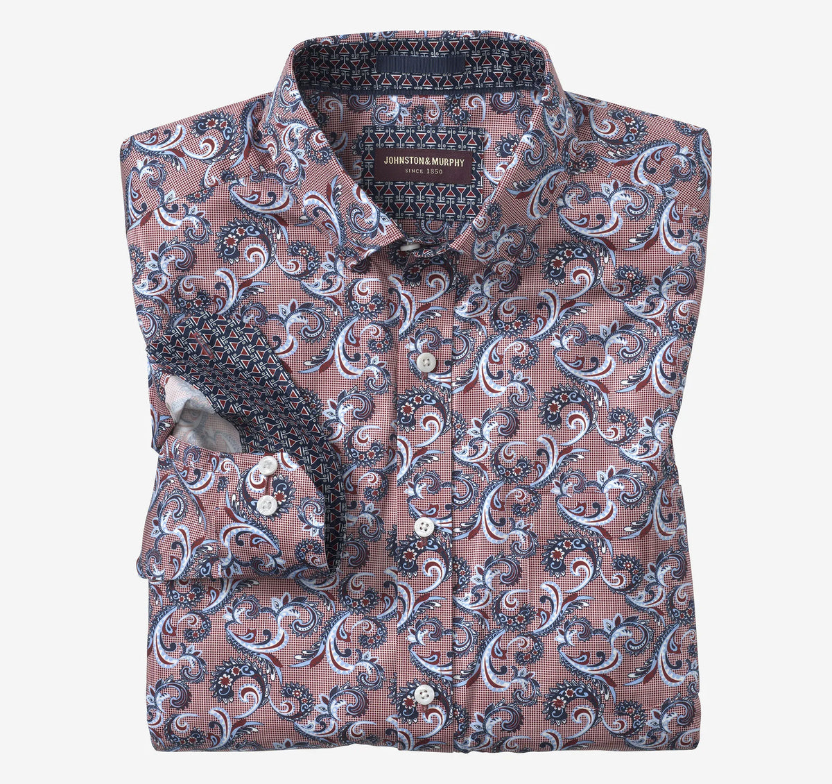 Burgundy Checkered Paisley