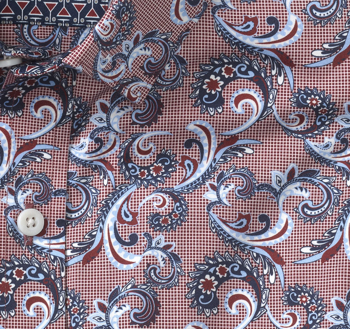 Burgundy Checkered Paisley