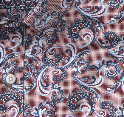Burgundy Checkered Paisley