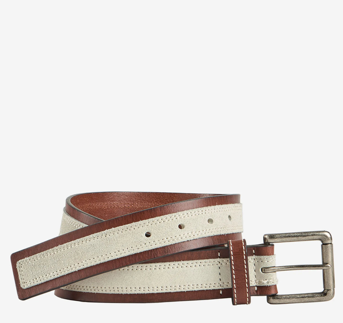 Tan Leather/White Suede