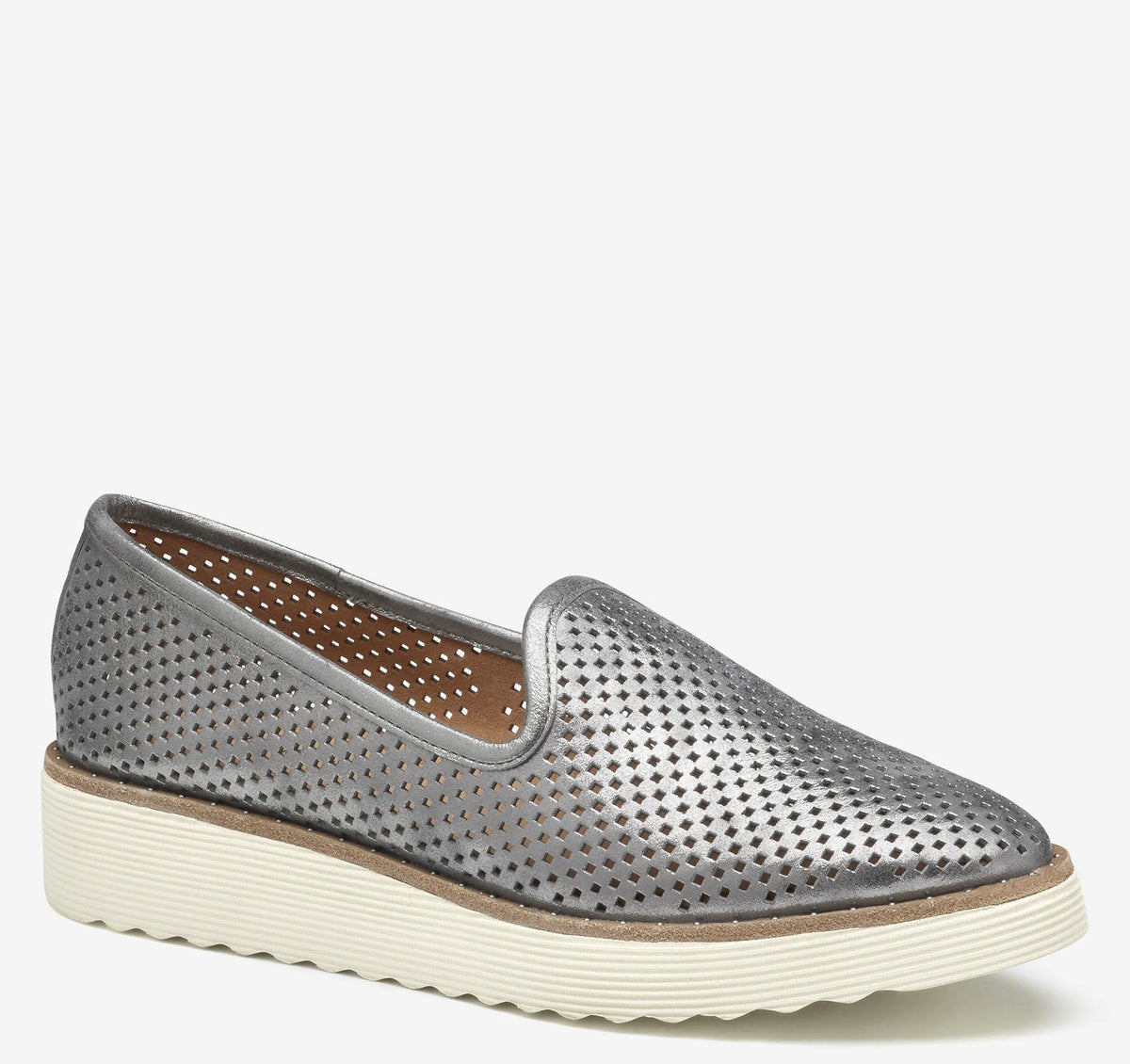 Pewter Metallic Kid Suede