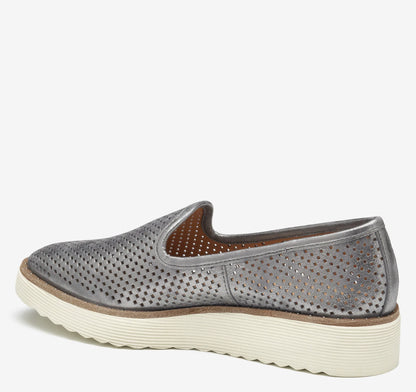 Pewter Metallic Kid Suede