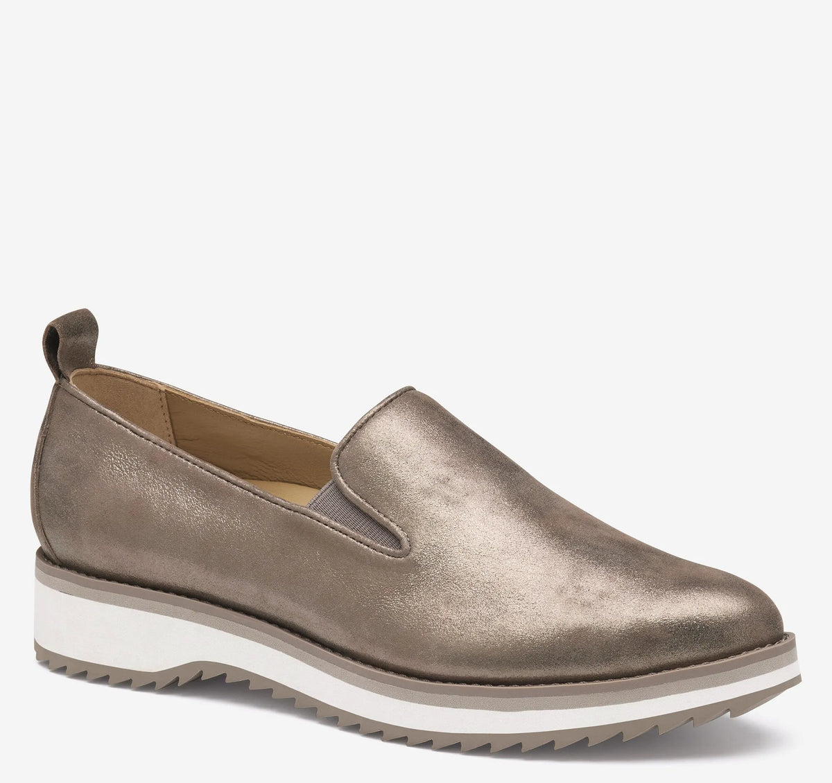 Taupe Italian Metallic Kid Suede