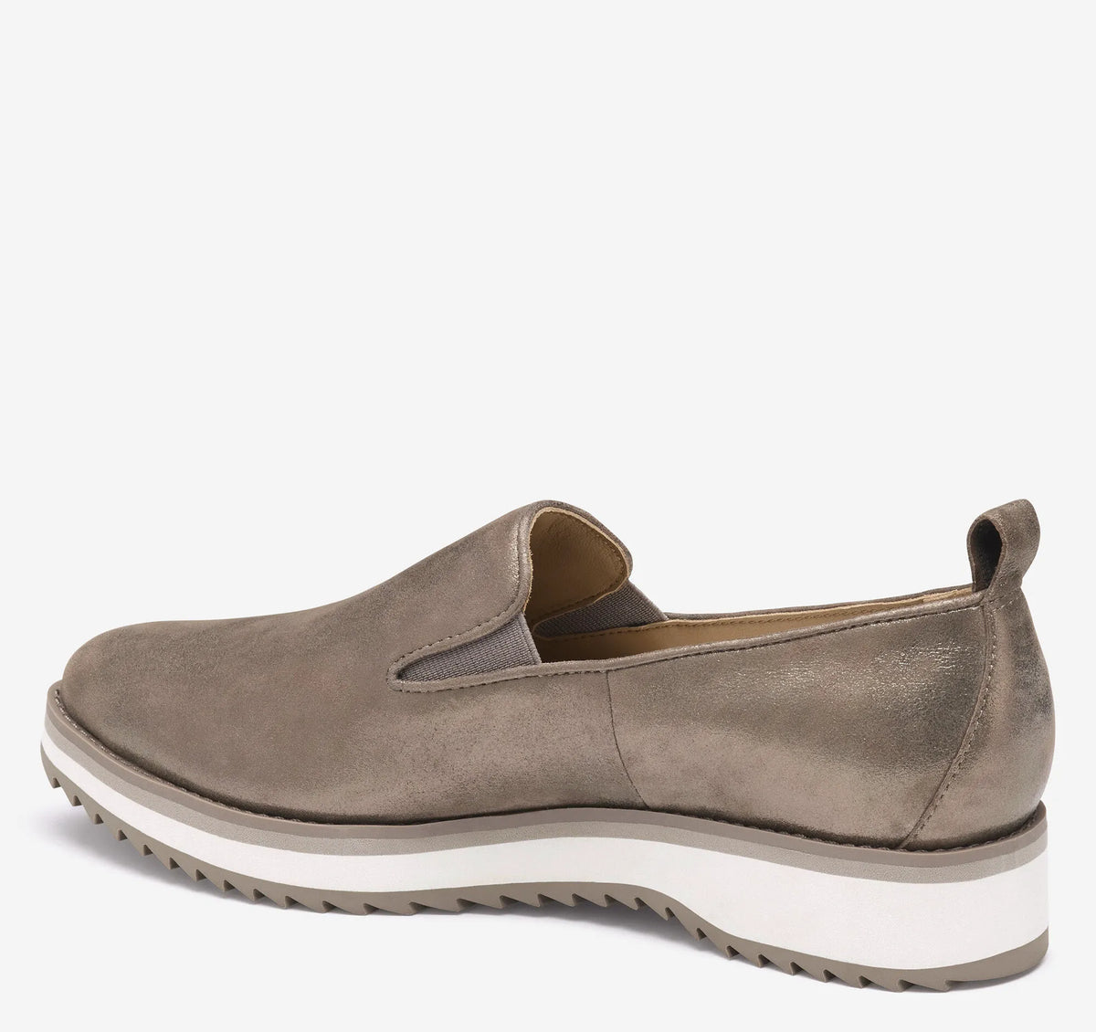 Taupe Italian Metallic Kid Suede