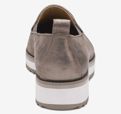 Taupe Italian Metallic Kid Suede