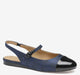 Navy Italian Plaid Fabric/Black Patent Leather