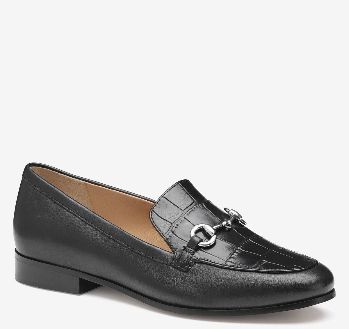Black Glove Leather/Croc-Embossed Calfskin