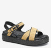 Natural Raffia/Black Nappa Leather