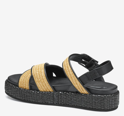 Natural Raffia/Black Nappa Leather